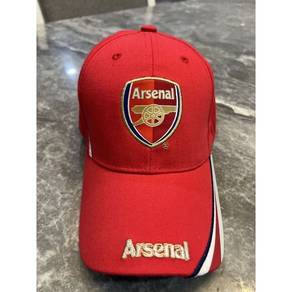 Arsenal FC Hat Cap Strap Back Red English Premiere League Football Men - Picture 1 of 5